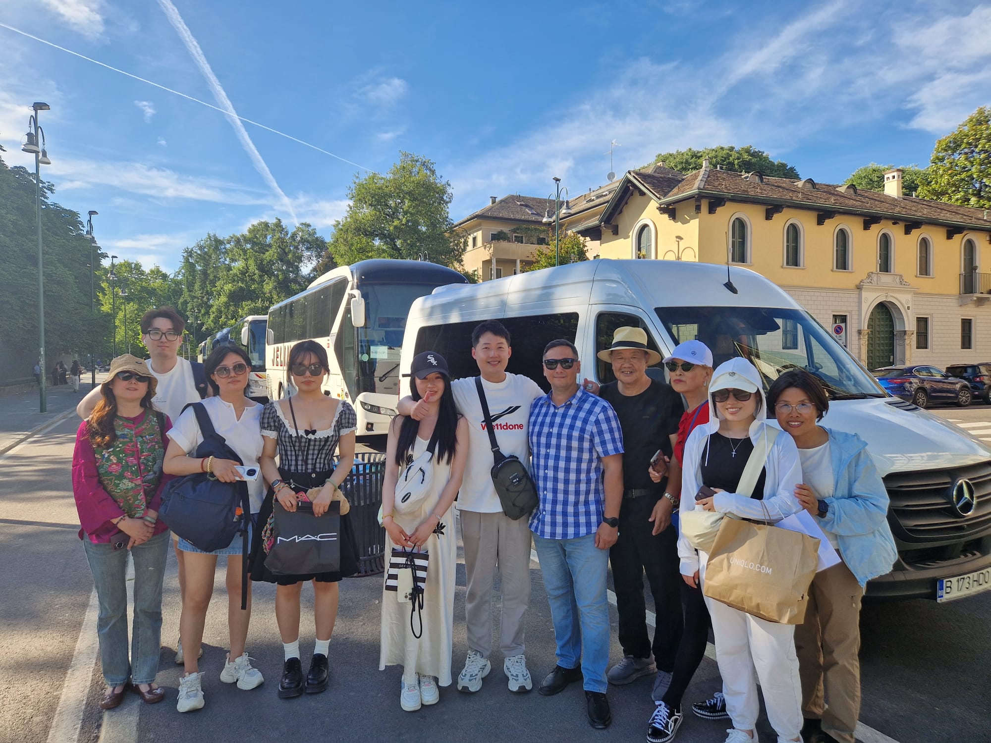 Group of tourists in Italy